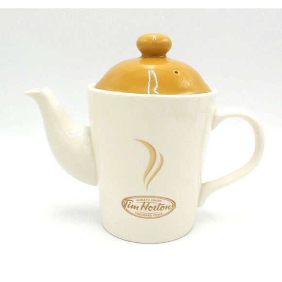 Tim Hortons Always Fresh 2 Cup Ceramic Tea Pot-Bilingual - Picture 1 of 9